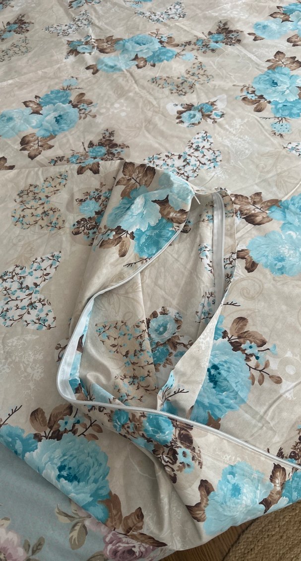 Mavi Çiçek Desenli uyku seti - Görsel 3