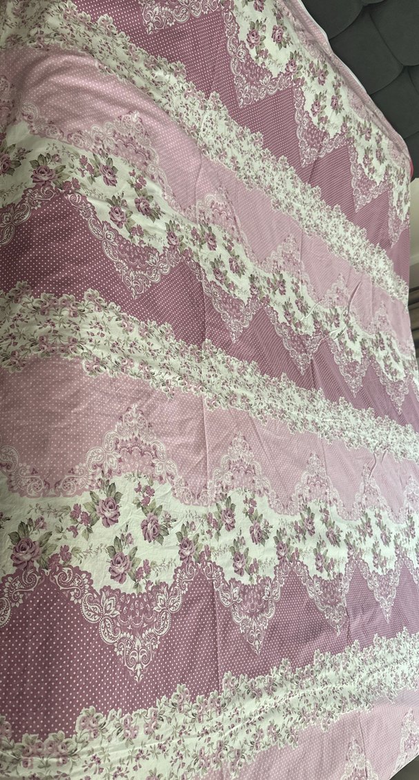 Pembe Çiçek Desenli yorgan kılıfı - Görsel 3