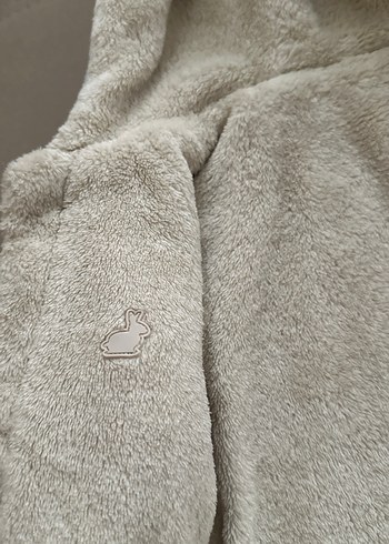 Kapüşonlu Gri Erkek Çocuk Peluş Mont - Görsel 4