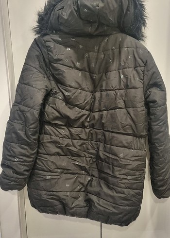 LC Waikiki Siyah Kürklü Midi Kadın Kışlık Mont