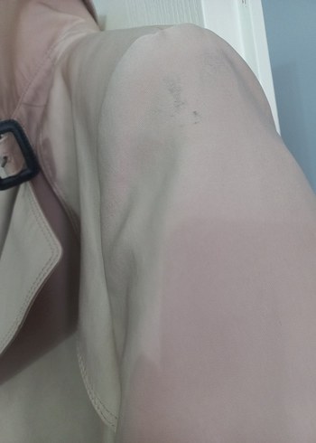 s Beden ten rengi Renk Zara Bej Midi Trenchcoat Kemerli ve Regular Fit