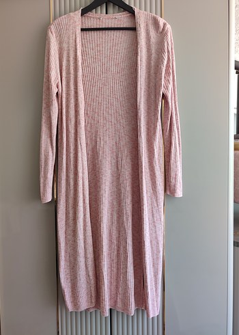 LC Waikiki Pembe Uzun Örgü Kadın Hırka
