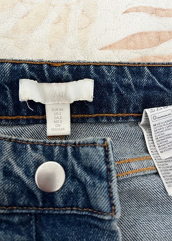 34 Beden mavi Renk Düğmeli Rahat Kesim Midi Kot Pantolon
