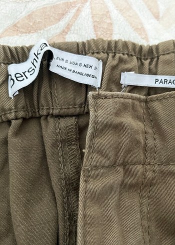 s Beden Yeşil paraşüt pantolon