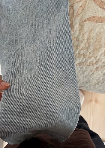 34 Beden mavi Renk Kadın Gri Midi Bol Kesim Denim Mom Jean