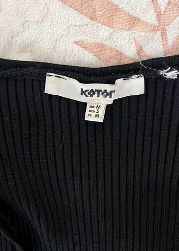 Koton Siyah V Yaka Fitilli Mini Kazak