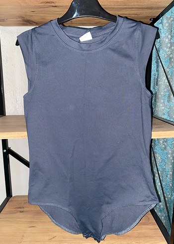 Gri Kolsuz Fitted Bodysuit