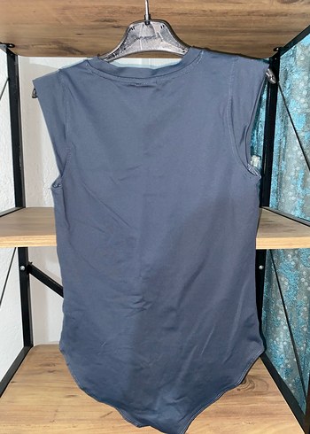 Zara Gri Kolsuz Fitted Bodysuit