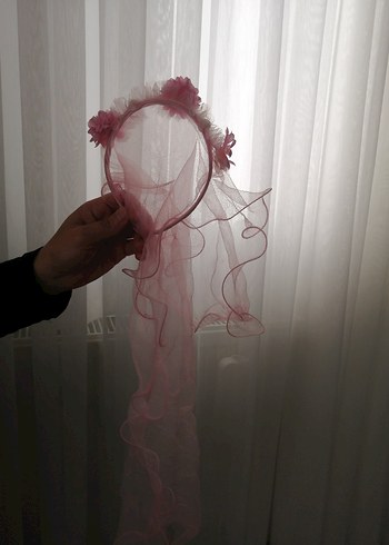 Pembe Dantel Detaylı Gotik Saç Aksesuarı