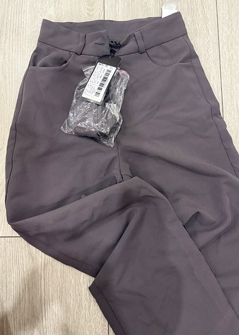 Kemerli Kahverengi Kadın Kumaş Pantolon - Görsel 3