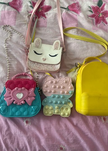 Renkli Nakışlı Fermuarlı Kız Çanta Seti - Görsel 2