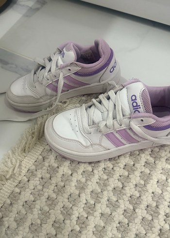 Mor Bağcıklı Adidas Kız Spor Ayakkabı - Görsel 2