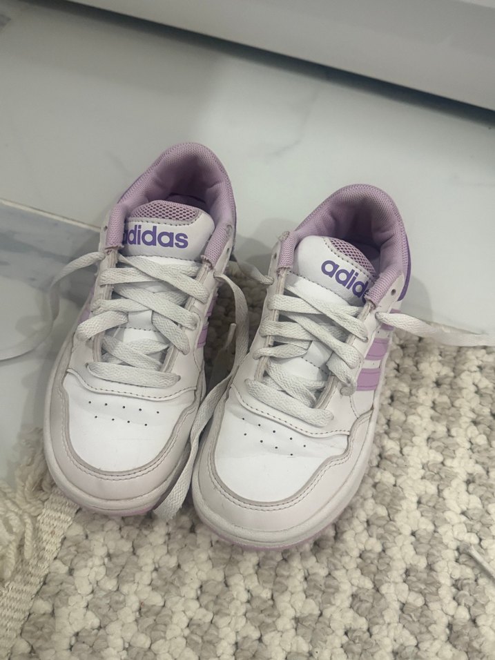 Mor Bağcıklı Adidas Kız Spor Ayakkabı - Görsel 4