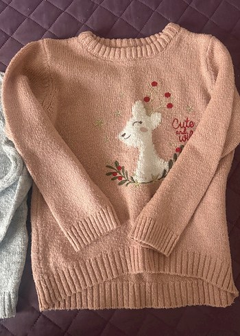 Uzun Kollu Nakışlı Kız Çocuk Trikoları - Görsel 2