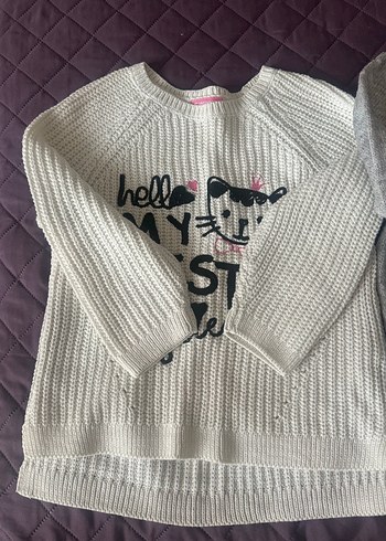 Uzun Kollu Nakışlı Kız Çocuk Trikoları - Görsel 4