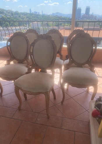 6 adet antika İtalyan sandalye