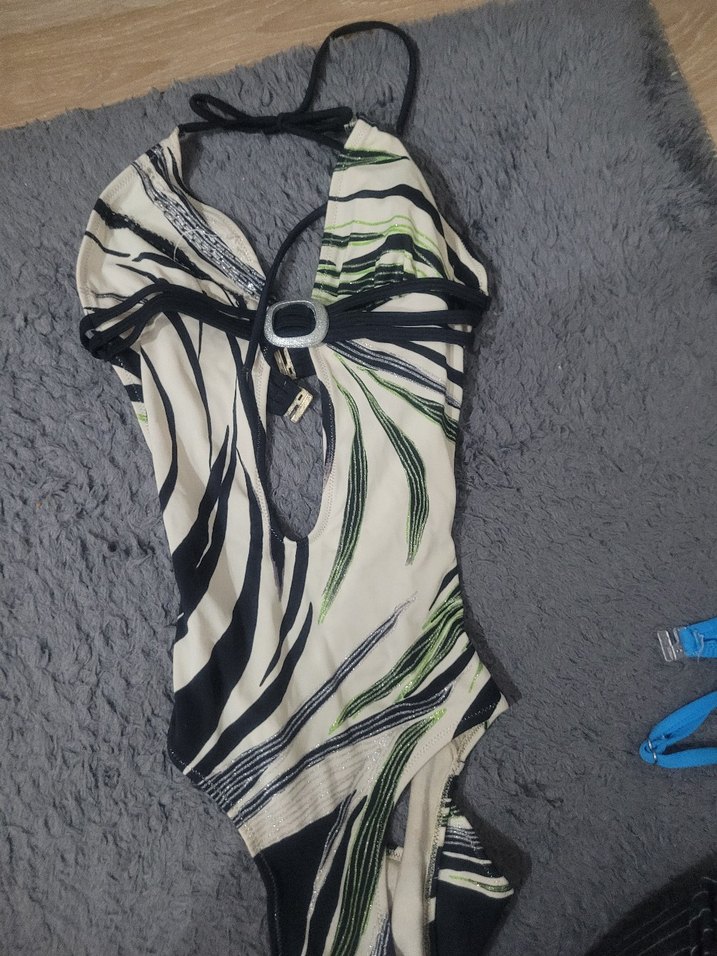 Bohem Zebra Desenli Uzun Askılı Mayo - Görsel 2