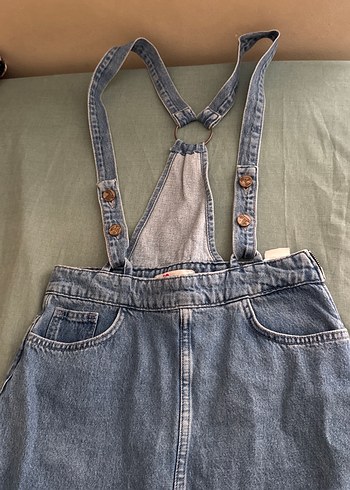 Koton Tokalı Mavi Denim Mini Etek