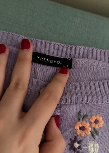 Trendyol & Milla Nakışlı Düğmeli Mor Bohem Hırka