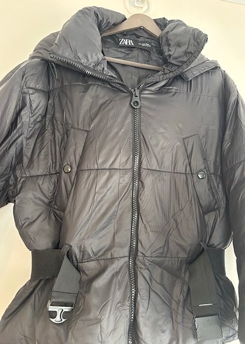 s Beden siyah Renk Zara Kemerli Siyah Kadın Kışlık Mont