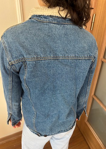s Beden Pull and Bear Düğmeli Mavi Kadın Denim Mont