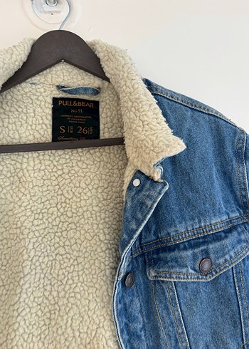 s Beden mavi Renk Pull and Bear Düğmeli Mavi Kadın Denim Mont