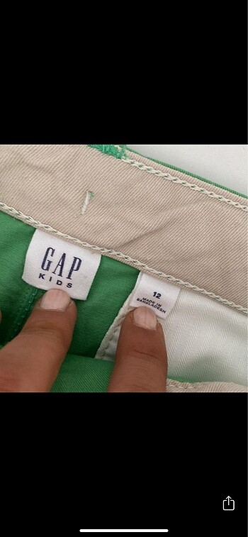 12-13 Yaş Beden yeşil Renk Gap cocuk şort