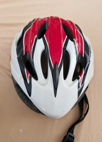 Kırmızı Siyah Desenli Elastik bisiklet Kaskı - Görsel 2