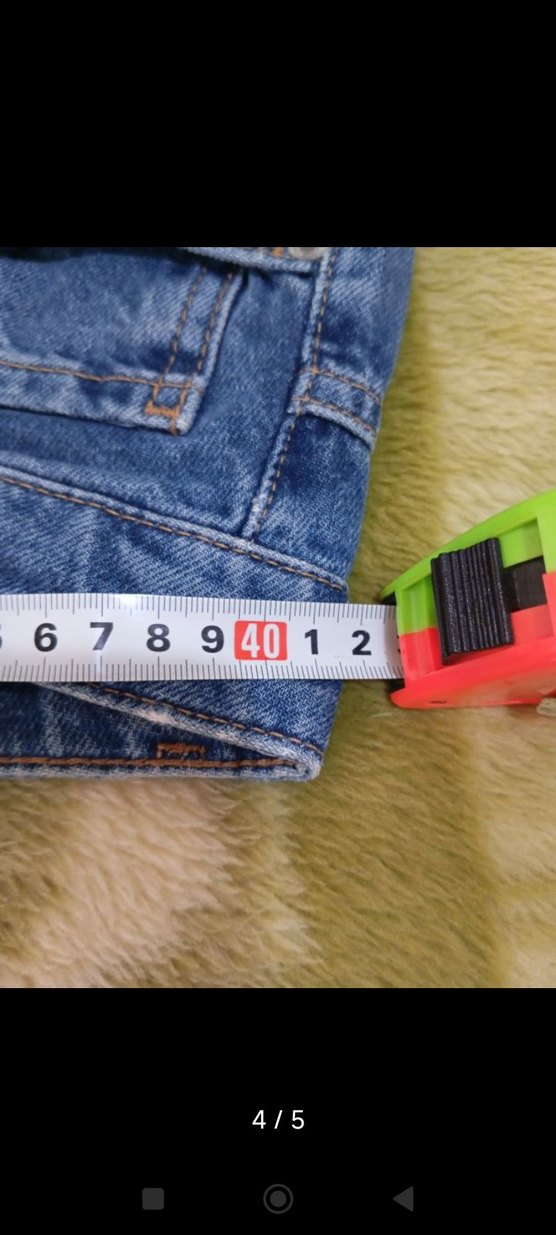 Geniş Paça Düğmeli Mavi Kadın Kot Pantolon - Görsel 5