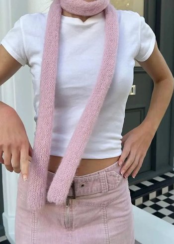 Gri Siyah Çizgili Örgü Kadın Şal - Görsel 5