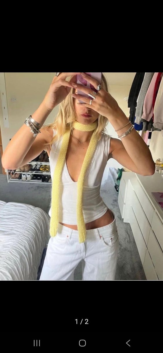 Gri Siyah Çizgili Örgü Kadın Şal - Görsel 2