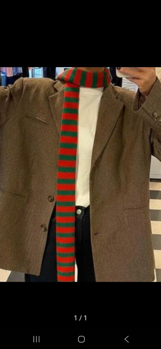 Gri Siyah Çizgili Örgü Kadın Şal - Görsel 4