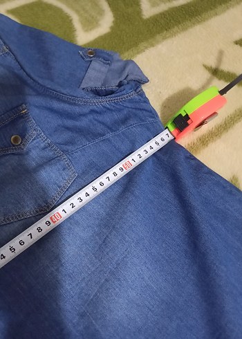 Düğmeli Mavi Hamile Kot Gömlek - Görsel 6