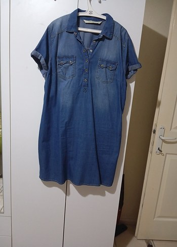 Düğmeli Mavi Hamile Kot Gömlek - Görsel 2