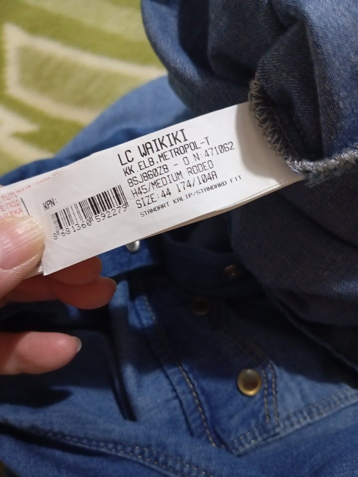 Düğmeli Mavi Hamile Kot Gömlek - Görsel 4