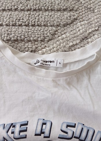 Beyaz Kız Çocuk Baskılı Kısa Kollu Tişört - Görsel 2