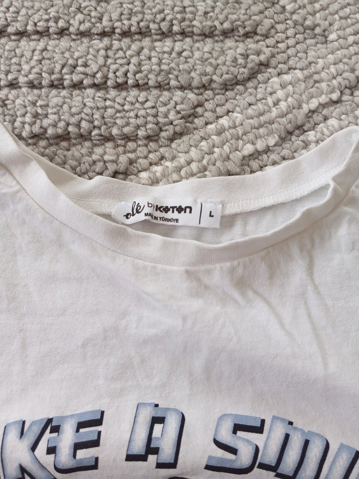 Beyaz Kız Çocuk Baskılı Kısa Kollu Tişört - Görsel 2