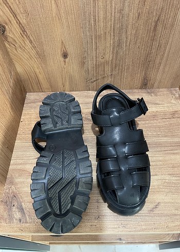 36 Beden siyah Renk Siyah Platform Topuklu Tokalı Kadın Sandalet