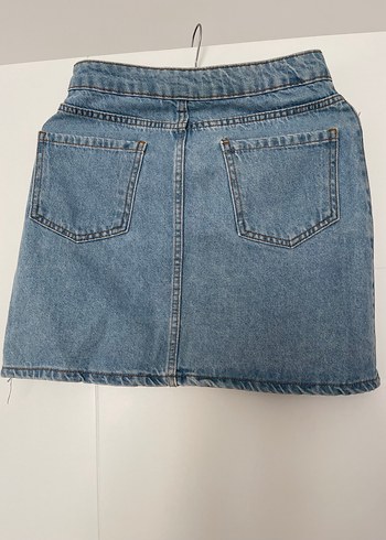 Diğer Düğmeli Mavi Denim Mini Etek