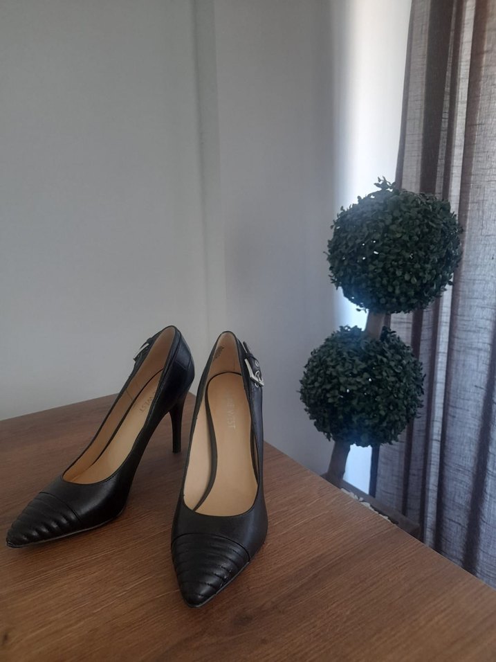 Siyah Deri Kemerli Stiletto - Görsel 2