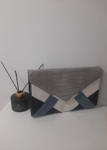 Gri Yılan Derisi Desenli Kadın Çanta - Görsel 3