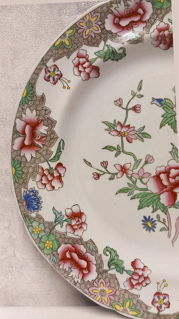 1820'lerden Spode Stone '3125' Famille Rose Antika Tabak - Görsel 5