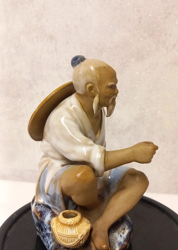 Antik Çin Shiwan Çamur Adam Biblo - Görsel 4