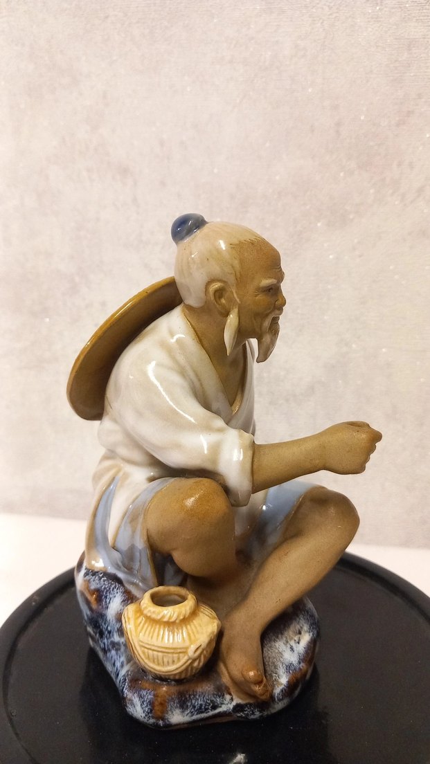 Antik Çin Shiwan Çamur Adam Biblo - Görsel 4