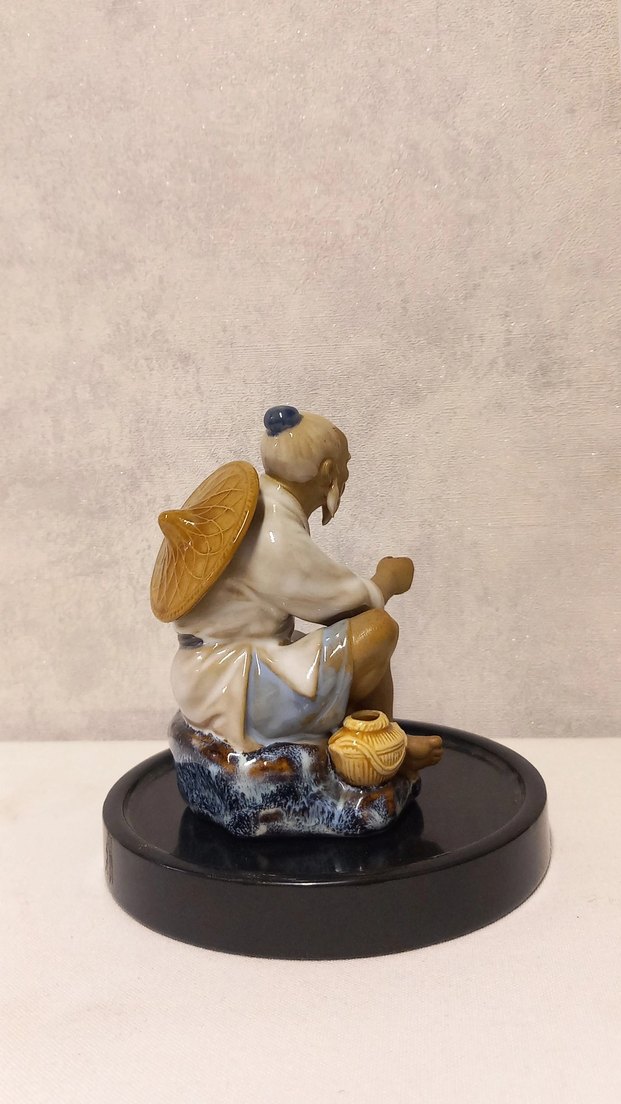 Antik Çin Shiwan Çamur Adam Biblo - Görsel 5