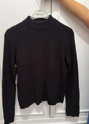 H&M H&M Siyah yarım Boğazlı Kadın Triko Kazak