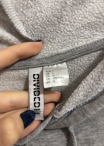 l Beden H&M Gri Kapüşonlu Kadın Sweatshirt