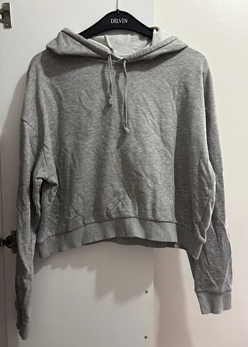 H&M Gri Kapüşonlu Kadın Sweatshirt