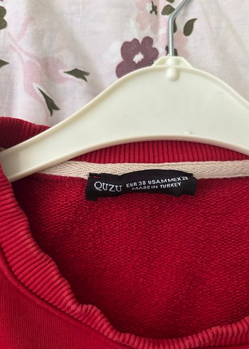 Quzu Kırmızı Uzun Kollu Oversize Sweatshirt