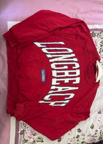 Kırmızı Uzun Kollu Oversize Sweatshirt